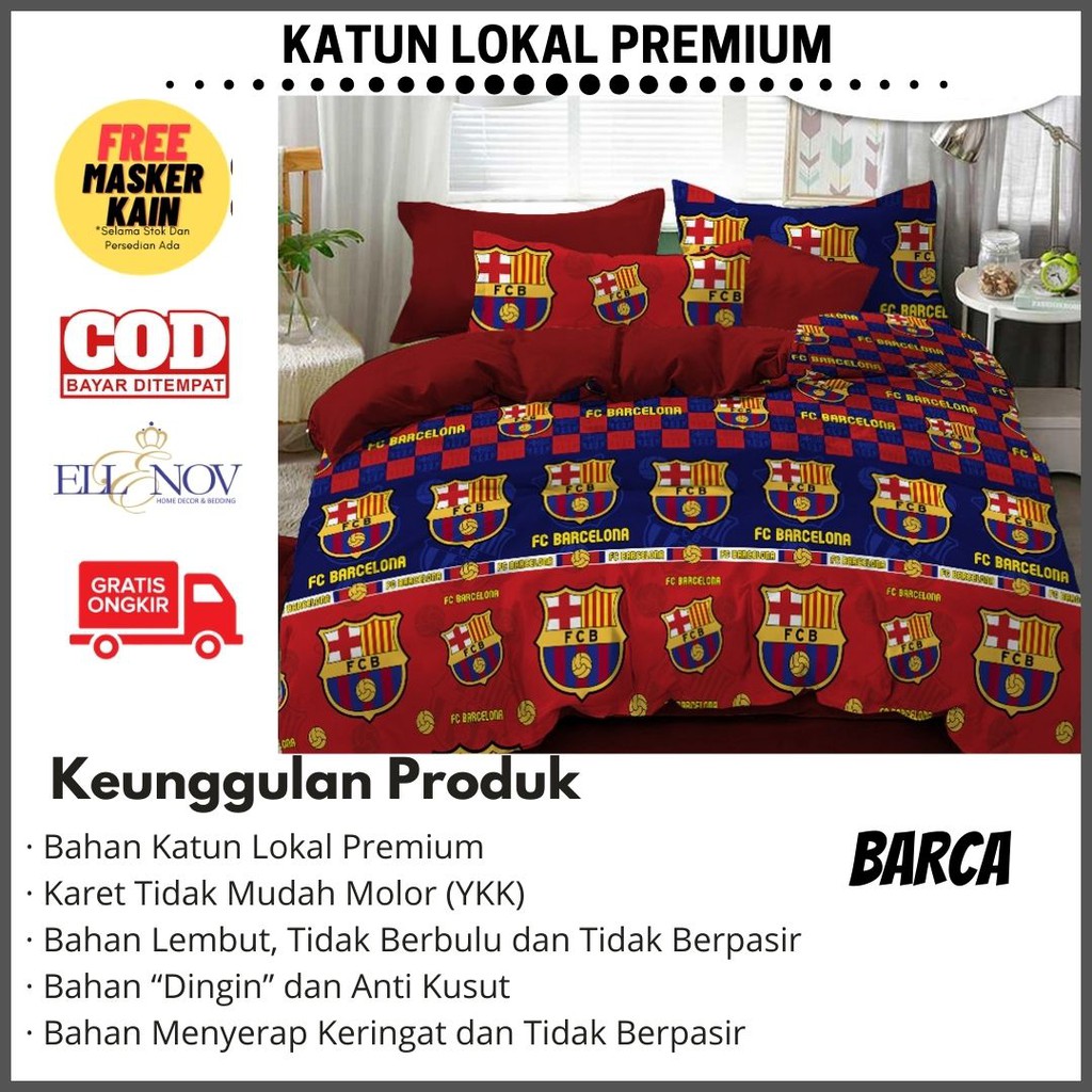 Vỏ Gối Chăn Và Ga Giường Cotton Lanh Cao Cấp In Chữ N Love Barca