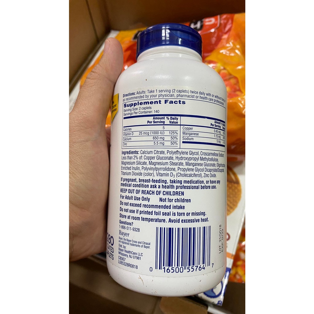 Viên uống bổ sung canxi Citracal Calcium Maximum Plus 280 viên