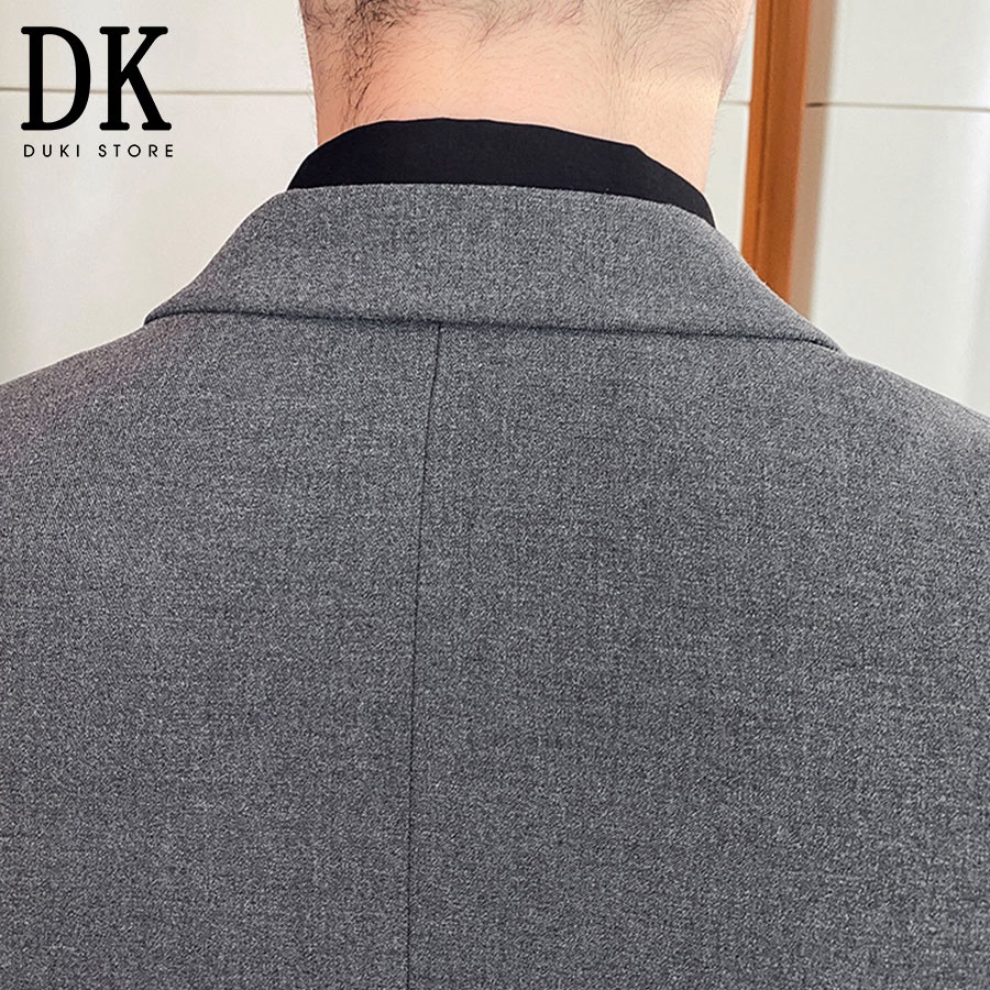 Bộ vest nam Hàn Quốc 1 nút màu ghi đậm lịch lãm DKA0096 - DUKI STORE
