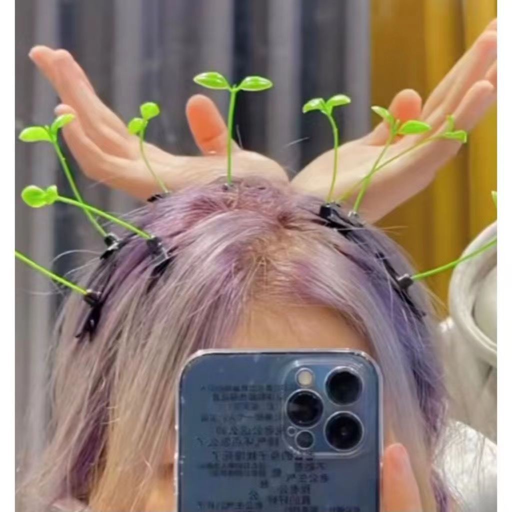 Kẹp Tóc Cỏ Dài Dễ Thương Vui Nhộn Dùng Để Trang Trí