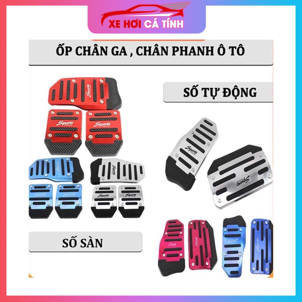 Bộ vỏ bàn đạp chân ga chân phanh bằng hợp kim nhôm và cao su chống trượt cao cấp cho xe ô tô kểu dáng thể thao