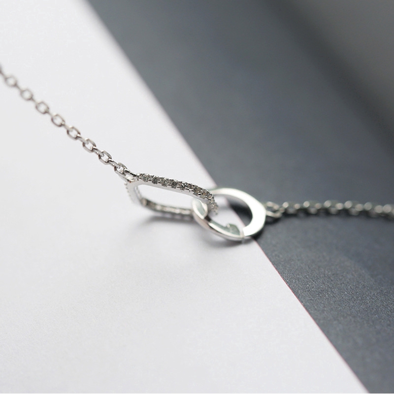 Vòng tay bạc đính đá zircon trang trí hình học phong cách Hàn Quốc cho nữ | BigBuy360 - bigbuy360.vn