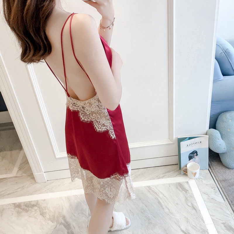 Đầm ngủ hở lưng cổ chữ V gợi cảm dành cho nữ