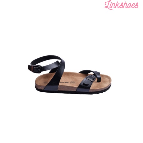 Sandal Đế trấu da PU kết hợp da bò thật 3 màu trắng đen bò mã SH01