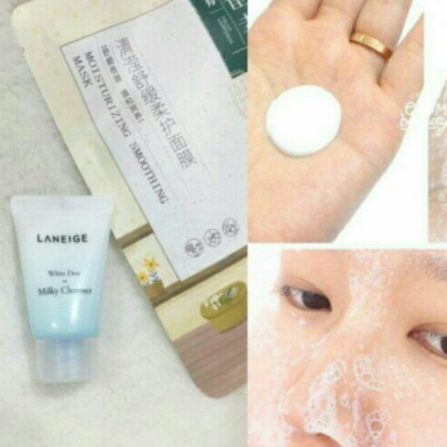 [10ml] Sữa rửa mặt Laneige White Dew dưỡng trắng nâng tông Da mẫu vỏ trắng mới 2021