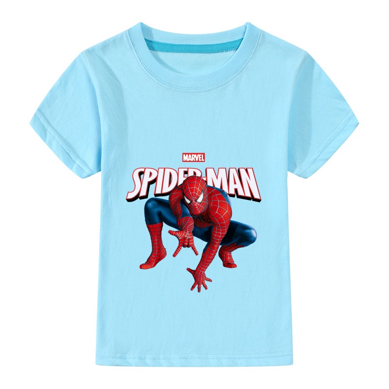 Áo Thun 100% Cotton In Hình Người Nhện Thời Trang Dành Cho Bé Trai Và Bé Gái