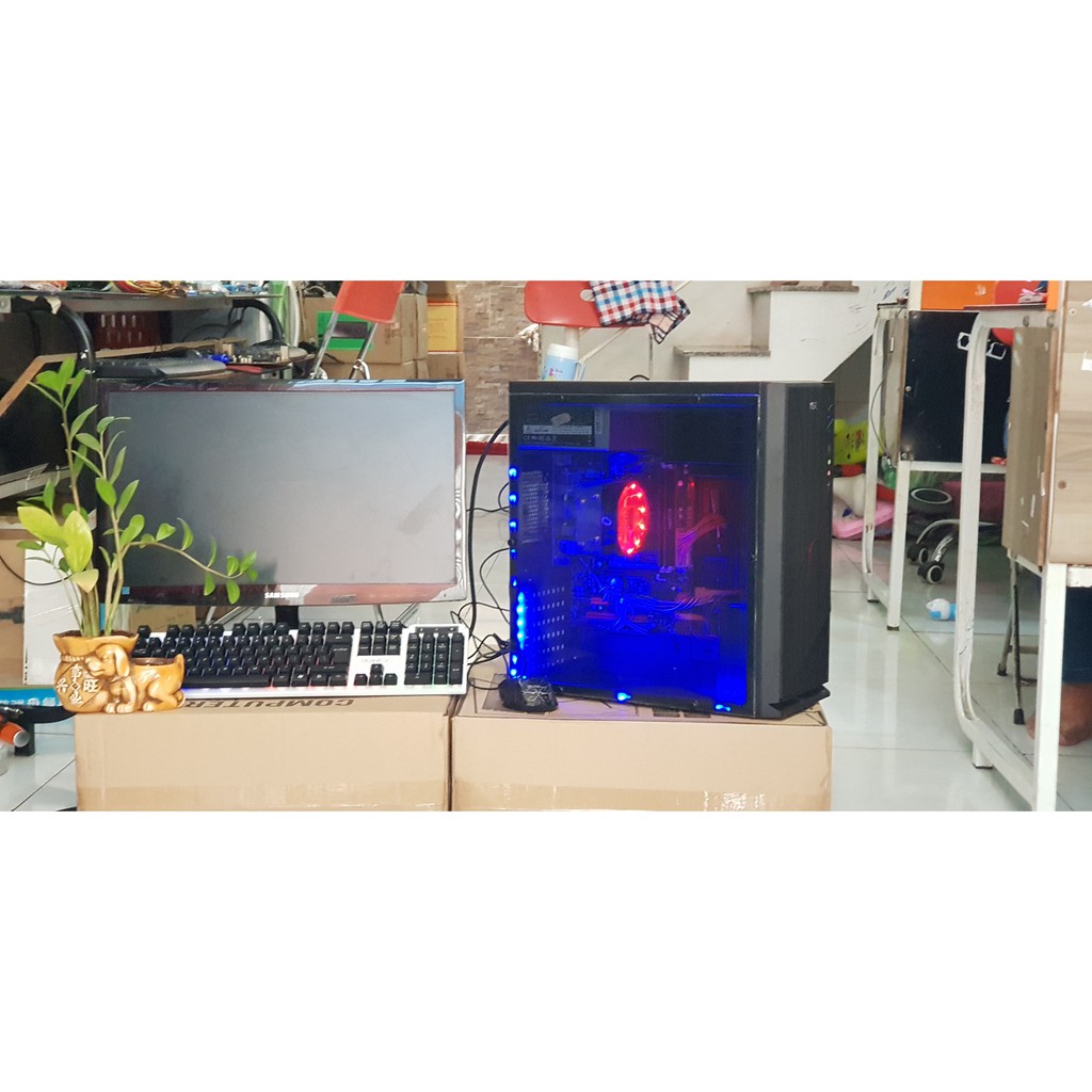 (HOT SALE) Máy vi tính chơi game lol max setting, A8 7600k, Ram 8G, Vga 4G, kèm màn hình 22inch