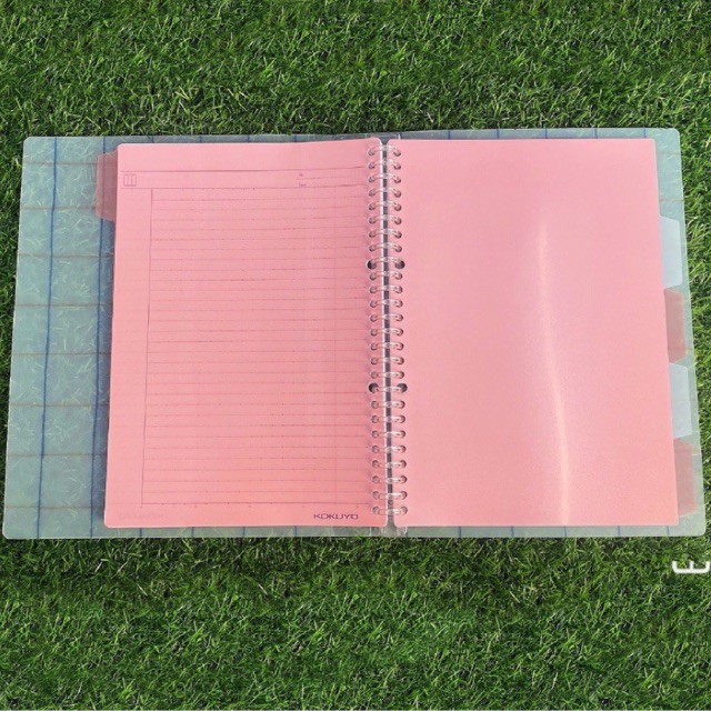 Sổ còng Campus Kokuyo Line Field B5 100 trang và 5 tab phân trang nhựa , Sổ còng bìa nhựa dẻo làm planner bullet
