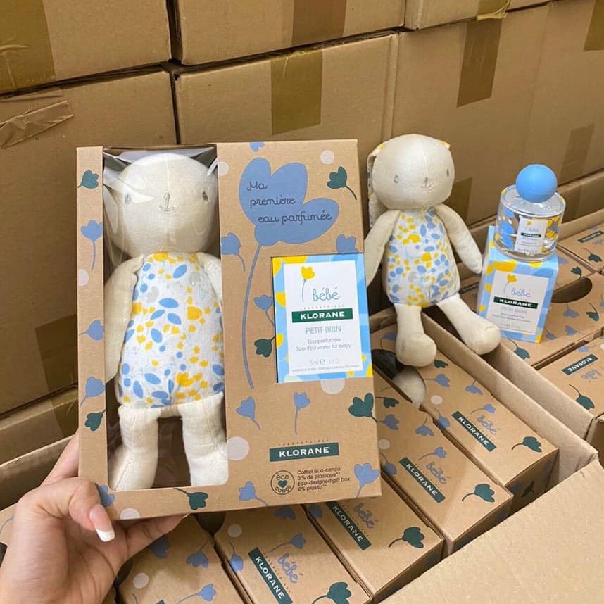 SET Nước Hoa Gấu Klorane - Nước Hoa Trẻ Em Tặng Kèm Thỏ Bông Bebe Pháp 50ML | Thế Giới Skin Care