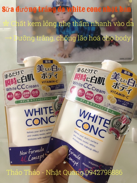 Sữa dưỡng thể white conc nhật bản