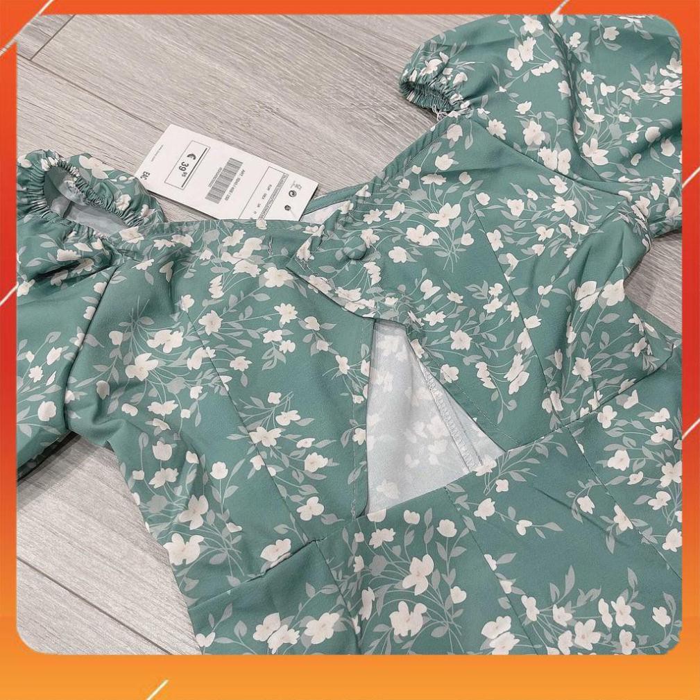 Đầm Chữ A Xanh Hoa Nhí Hở Lưng Siêu Hot Hit | BigBuy360 - bigbuy360.vn