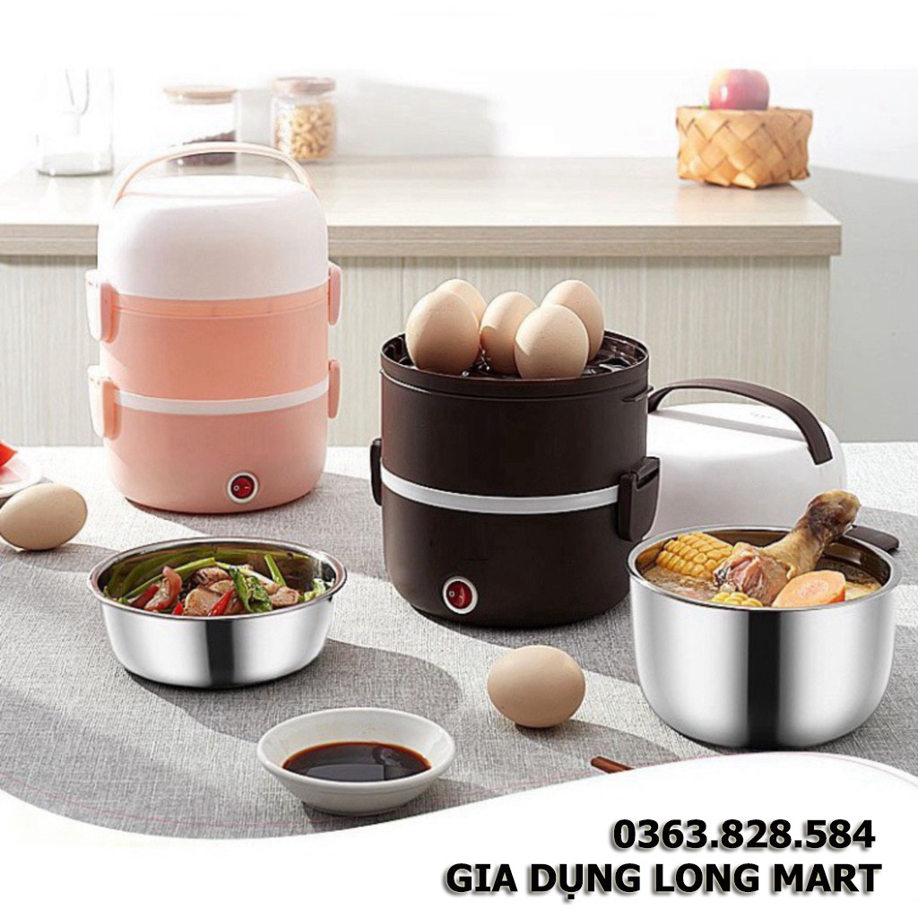 Hộp Cơm Cắm Điện , Nồi Cơm Điện, Inox 3 Tầng Đa Năng SP000040 , Giữ Nhiệt, Nấu Cơm, An Toàn Cho Người Sử Dụng