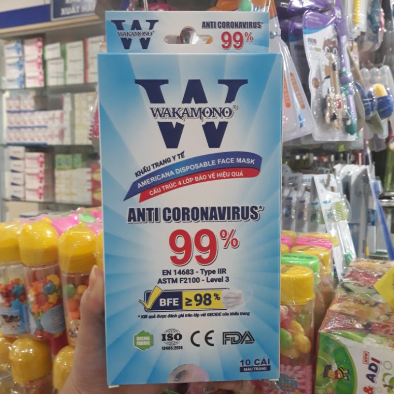 Khẩu Trang Y Tế Wakamono Anti Coronavirus 99%