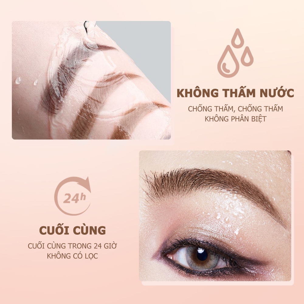 Gel kẻ lông mày O.TWO.O 4ml chống nước 4 màu tùy chọn tự nhiên dùng trang điểm làm đẹp