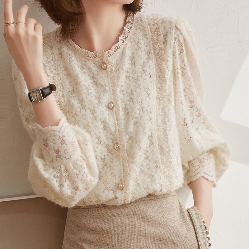 Áo khoác cardigan tay dài phối ren thời trang hàn quốc dành cho nữ