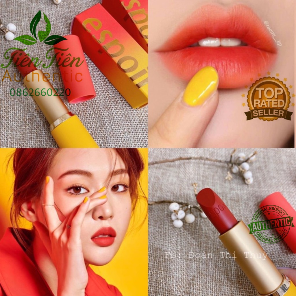 Espoir - Red Meets Yellow RD204 Son Lipstick Gentle Matte Đỏ Pha Chút Vàng
