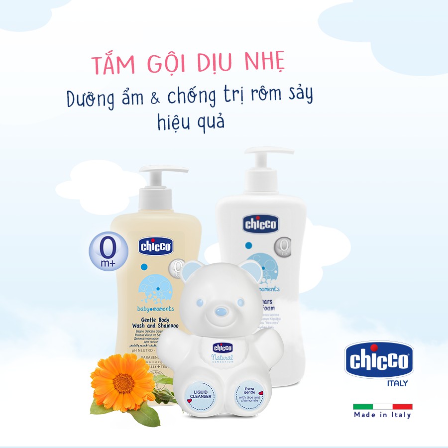 Sữa tắm dưỡng da Chicco Natural Sensation Teddy 0M+ 300ml