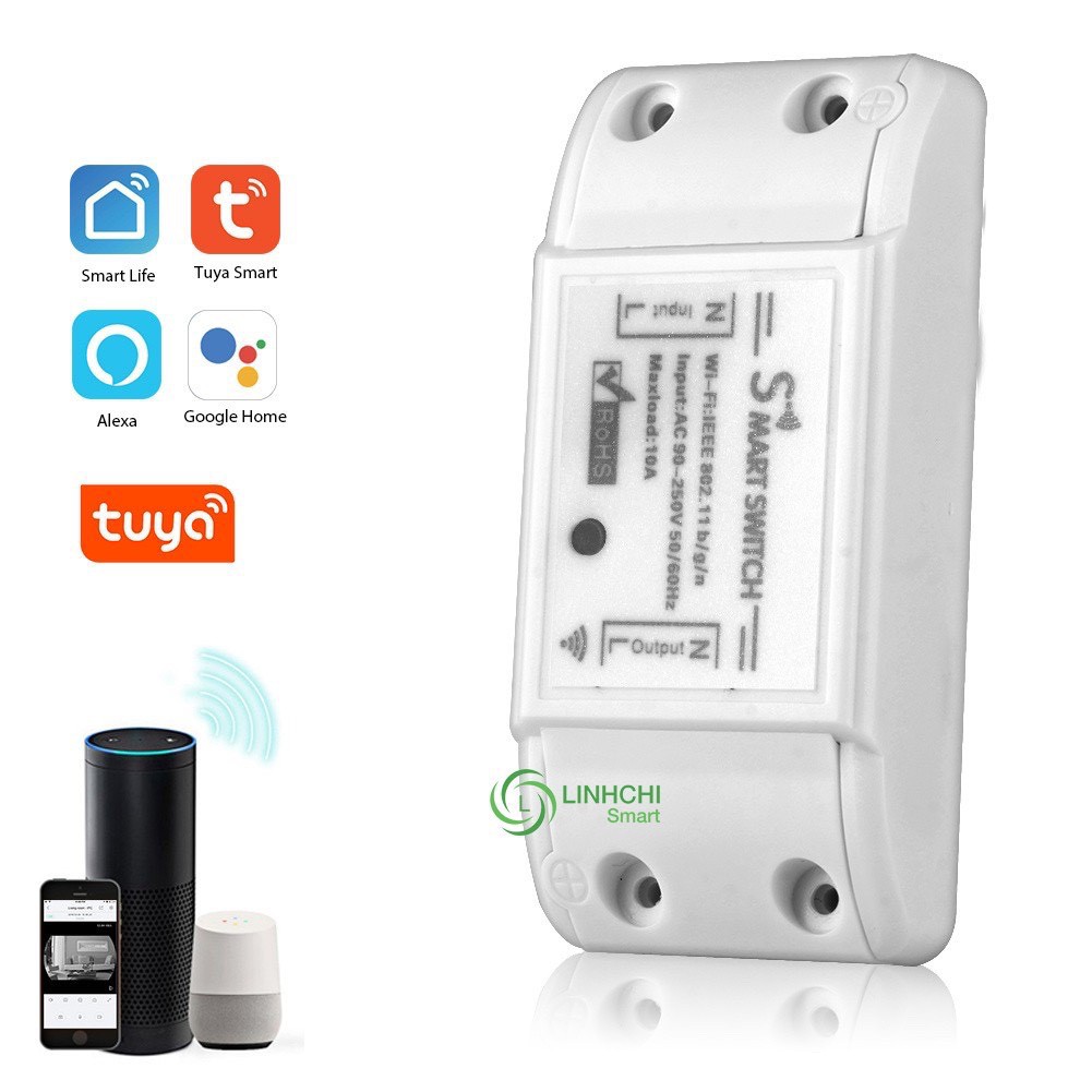 Bộ công tắc wifi công suất lớn 25A (5000W) 1 công tắc smart life và 1 khởi động từ CHINT 25A, công tăc dieu khien tu xa