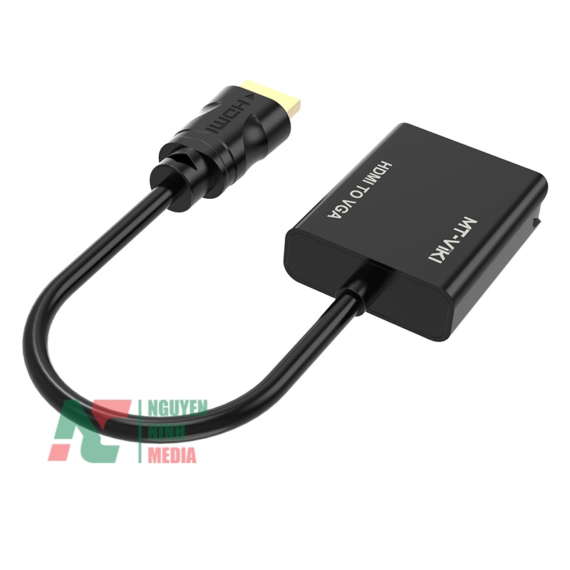 Cáp Chuyển HDMI to VGA MT-ViKi Hỗ Trợ Độ Phân Giải Full HD 1080P - Hàng Chính Hãng