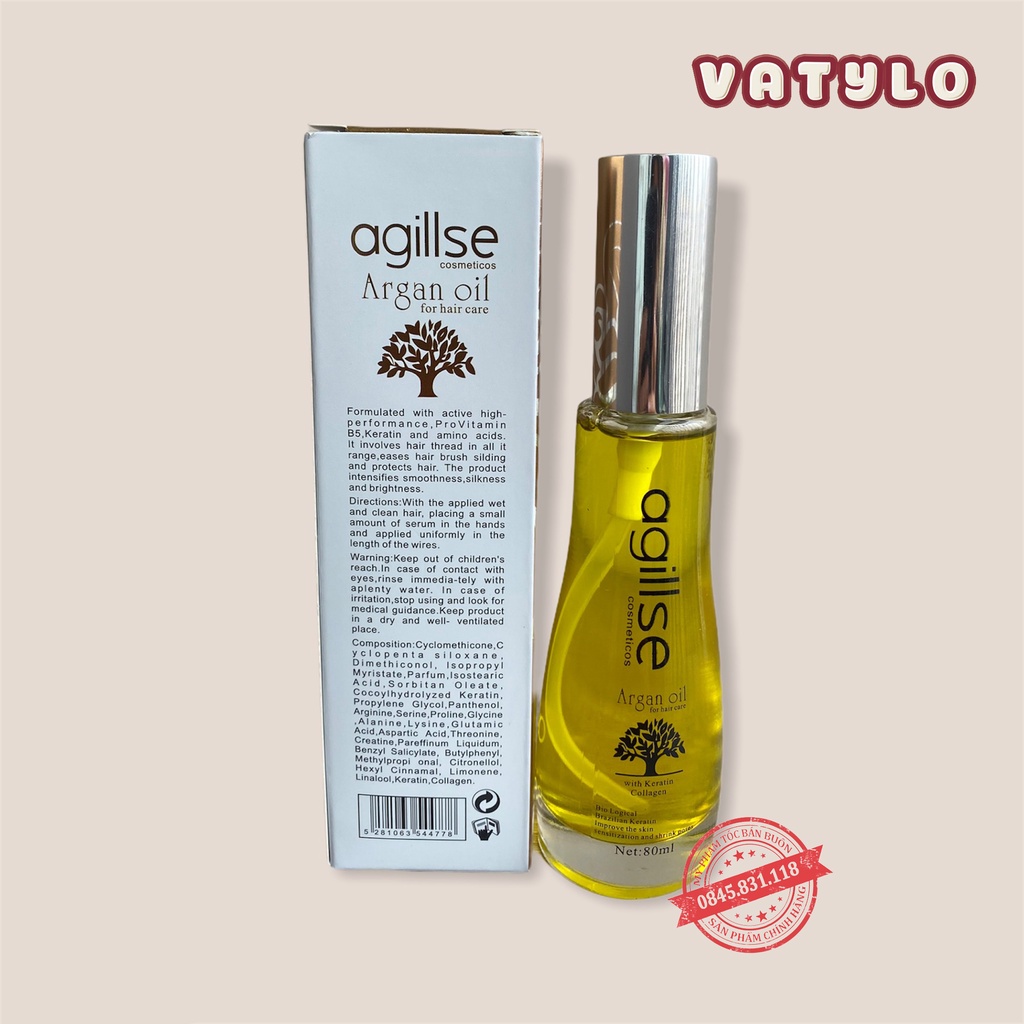 Tinh Dầu Dưỡng Tóc Phục Hồi Và Kích Mọc Tóc Agillse Argan oil 80ml [ Hàng Chính Hãng ] CT78