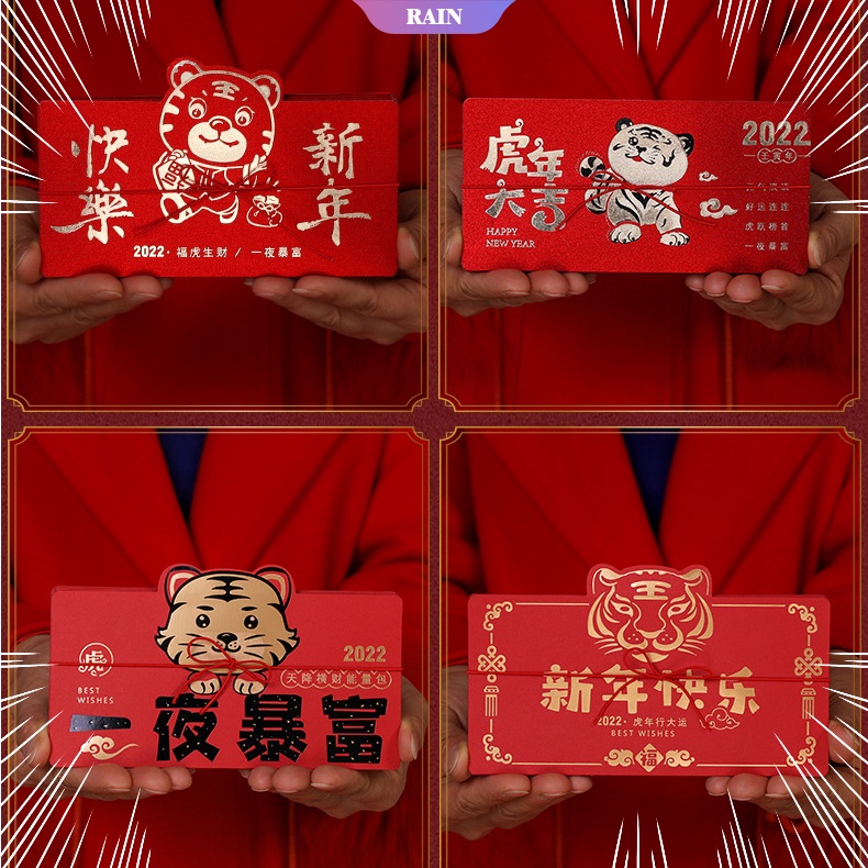 Bao Lì Xì Năm Mới 2023 In Họa Tiết Hổ Hoạt Hình Sáng Tạo
