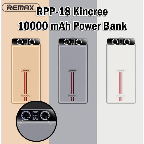 [ Giá siêu rẻ,chính hãng ] Pin dự phòng 10000mAh hiển thị màn hình Led Remax RPP - 18