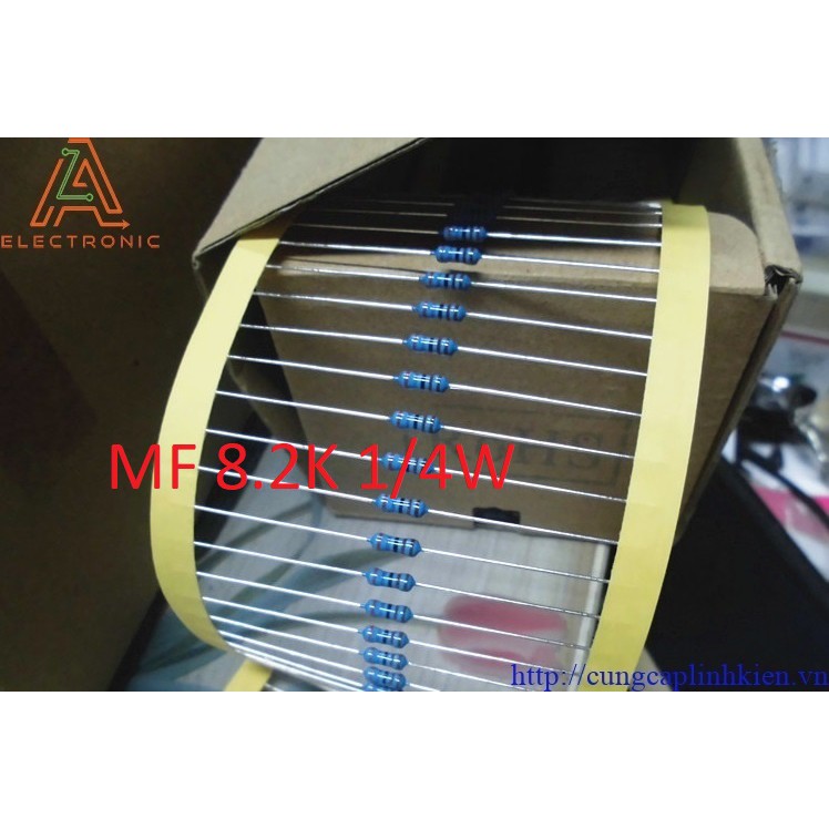 Điện trở MF 8.2K 1/4W 1% Chân đồng  T1-B11