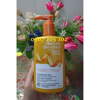 (Canada) Sữa rữa mặt hữu cơ Avalon Organics Intense Defense Vitamin C, hàng Canada