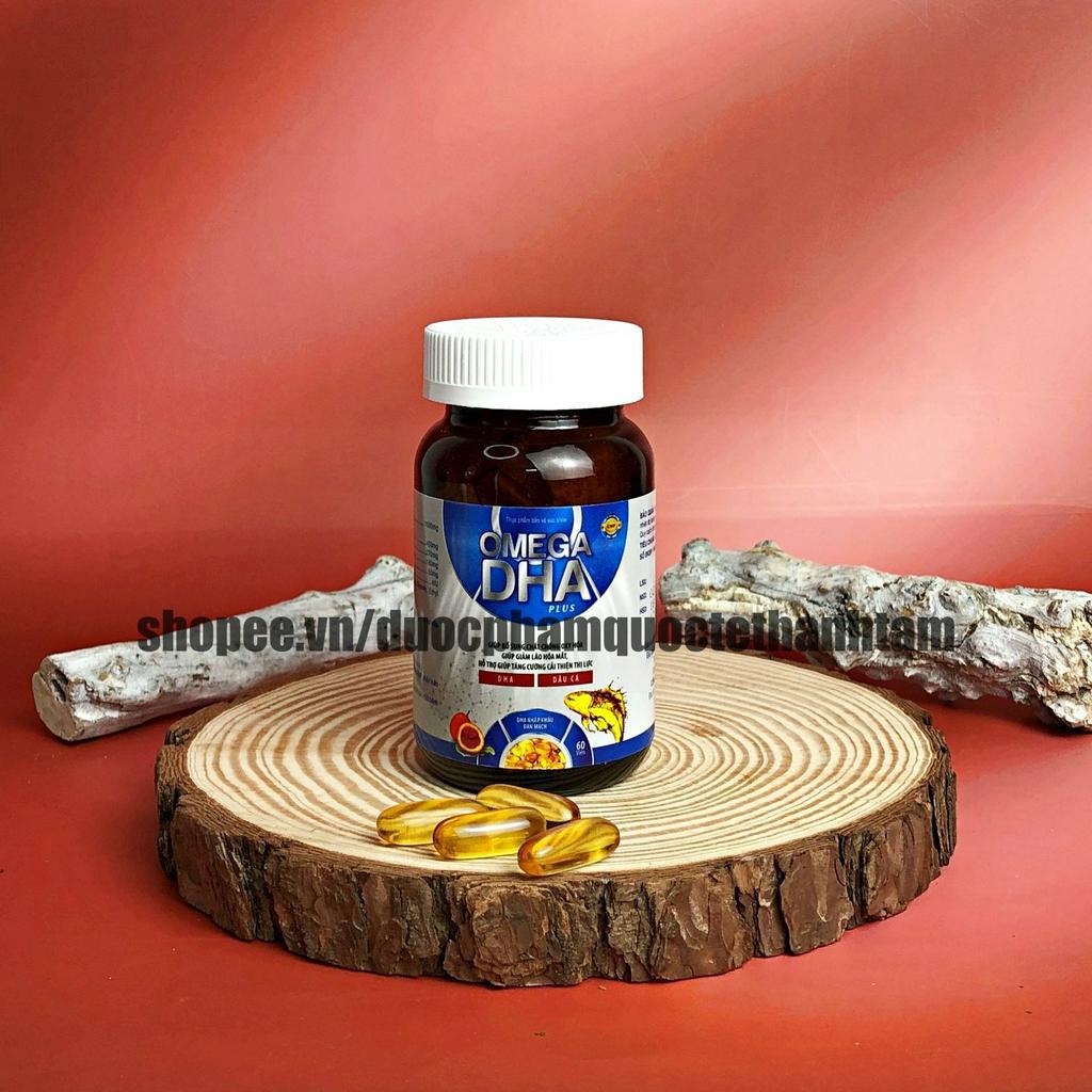 Viên dầu cá Omega DHA plus với chiết xuất quả óc chó, giúp bổ não, sáng mắt, tốt cho tim mạch - Hộp 60 viên