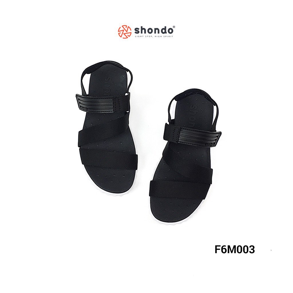 Giày Sandal Shat F6 đen full đế trắng Unisex F6M003