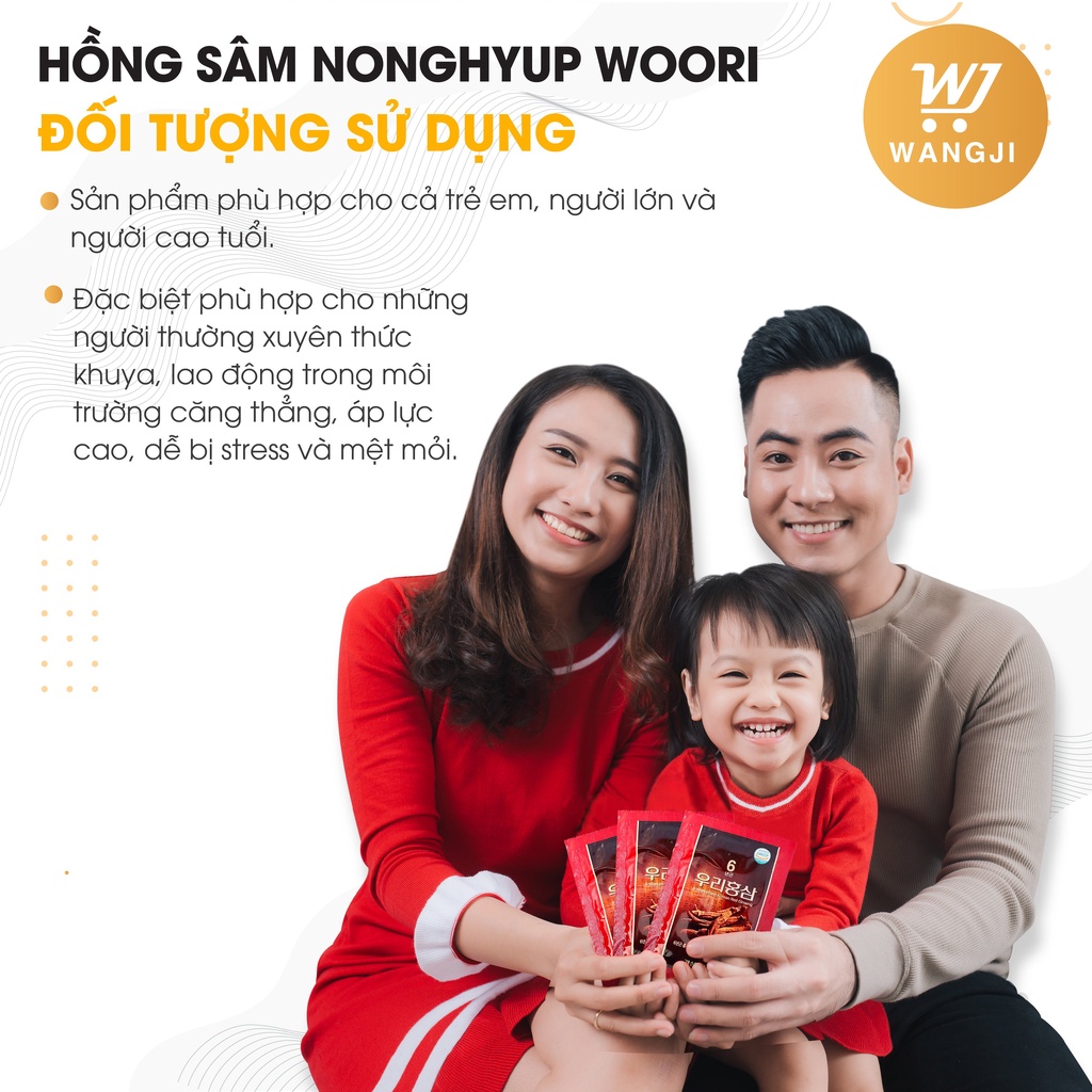 Nước hồng sâm Hàn Quốc 6 năm Nonghyup Woori Korean Red Ginseng hộp 30 gói  - Wangji