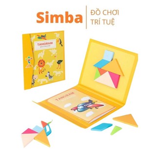 Tangram ghép hình nam châm gỗ đồ chơi Simba tạo hình cho trẻ tư duy sáng tạo