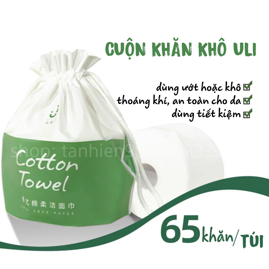 Khăn Lau Mặt Khô ULI Cotton Towel, Khăn Tẩy Trang Dùng Ướt Và Khô Mềm Mịn Cho Da (Nội Địa Trung)