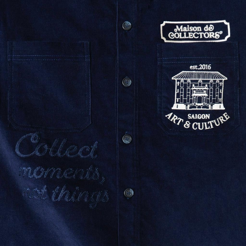 Áo sơ mi nhung tăm Navy Collectors Maison Explorer Shirt