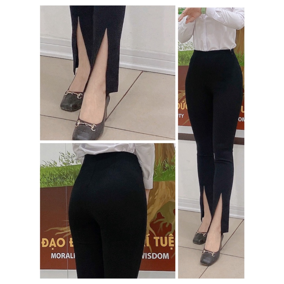 Quần legging cạp cao/ Quần legging nữ cạp cao ống xẻ Hàng Việt Nam xuất khẩu