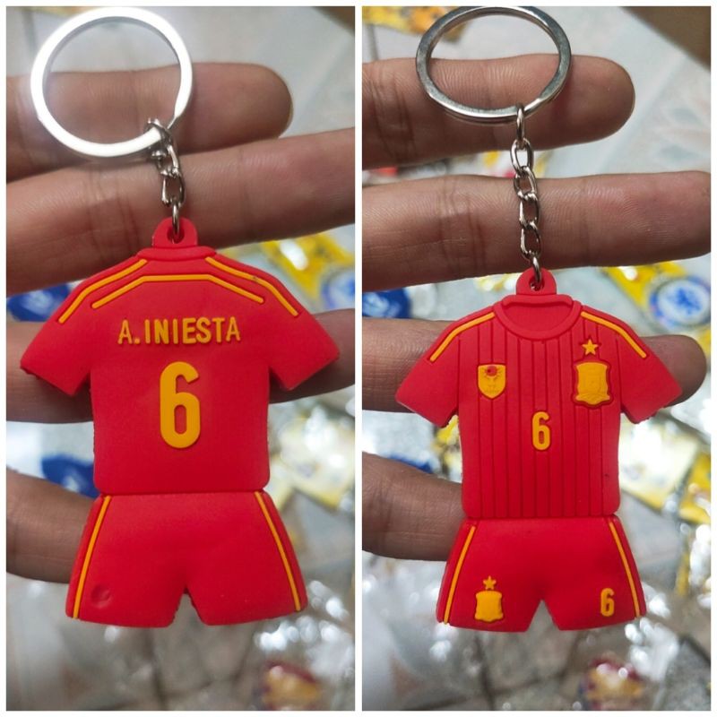 Móc khóa Silicone Bóng Đá,Cầu thủ A.INIESTA_ Đội tuyển Tây Ban Nha