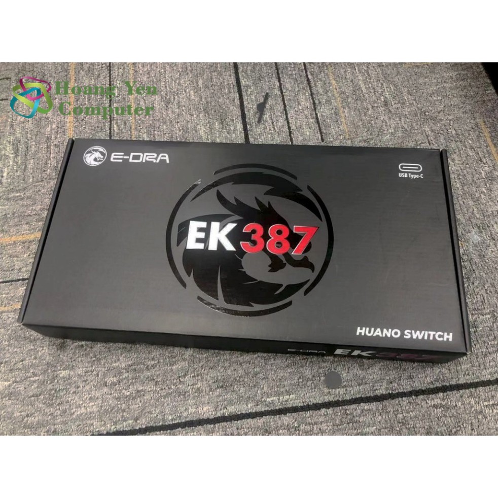 [2021] Bàn Phím Cơ E-Dra EK387 Đèn Led Rainbow 6 Màu (HUANO Switch, Chống Nước) - BH 2 Năm Chính Hãn