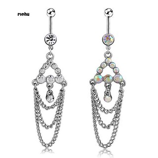 Khuyên rốn dạng dây xích đính đá thời trang