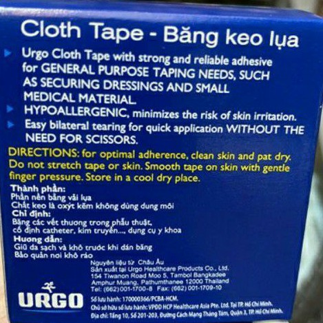 BĂNG KEO LỤA URGO TAPE 5CMX5M