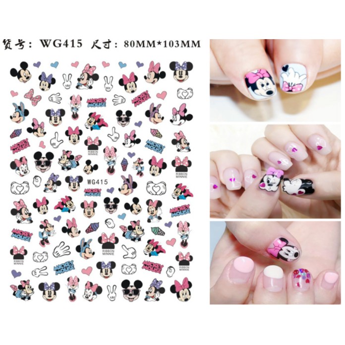 Sticker dán móng tay , sitcker nail hình hoạt hình