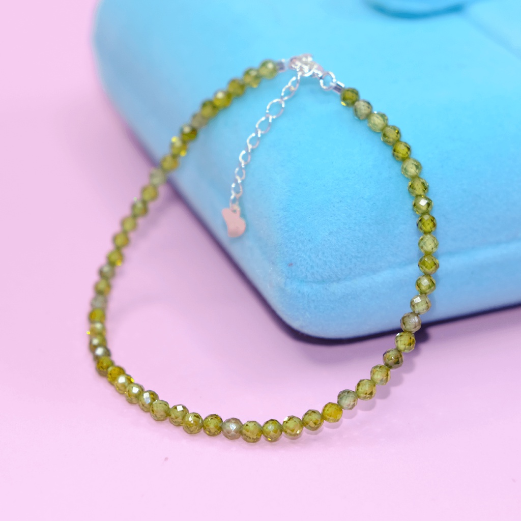 Lắc tay Zircon xanh UPCARA xinh xắn