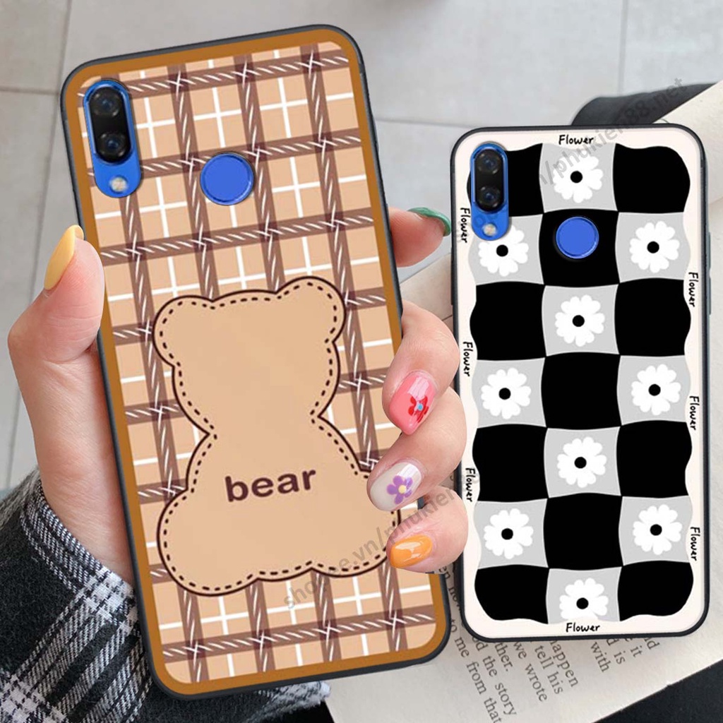 Ốp lưng Huawei Nova 3 / Nova 3i ốp điện thoại LineBear, bé tóc xù, hoa siêu đẹp