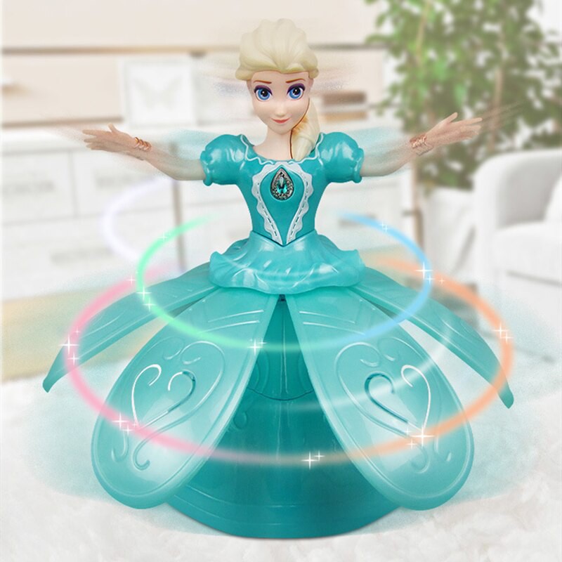 Đồ chơi Búp bê công chúa Elsa, Anna nhảy múa xoay tròn có nhạc và đèn cho bé yêu