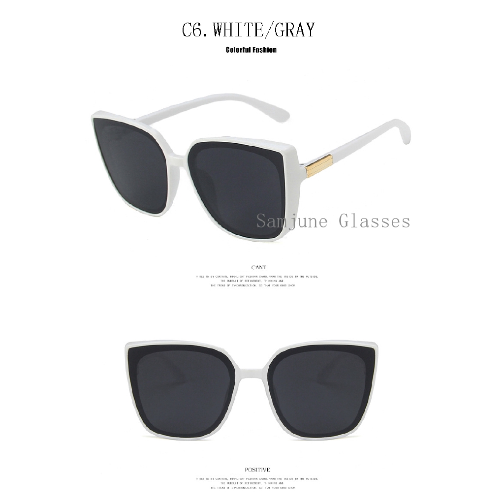 Kính mát SAMJUNE gọng mắt mèo hình vuông phong cách thời trang mới