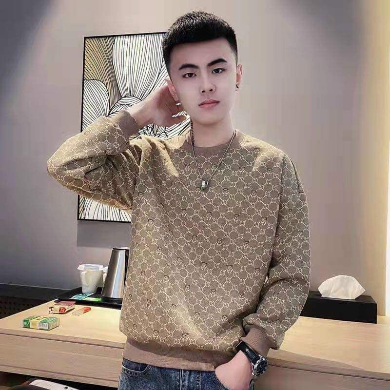Áo len nam màu nâu cổ tròn cao cấp, chất len mền mịn thời trang cho nam, hàng VNXK