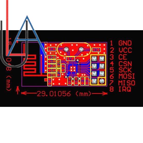Mô đun truyền dữ liệu không dây NRF24L01+ 2.4G 2.4GHz NRF24L01 phiên bản nâng cấp NRF24L01+PA+LNA 1000 GT24