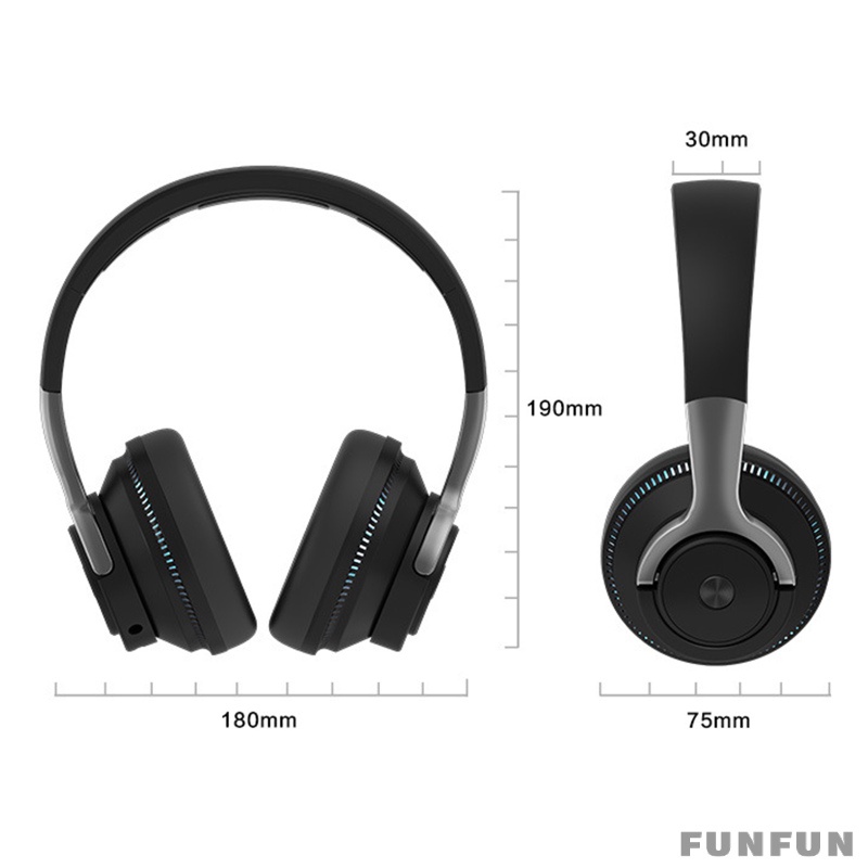 Tai Nghe Chụp Tai H2 Bluetooth Không Dây Có Đèn Led Chống Ồn Tích Hợp Mic Cho Điện Thoại / Pc