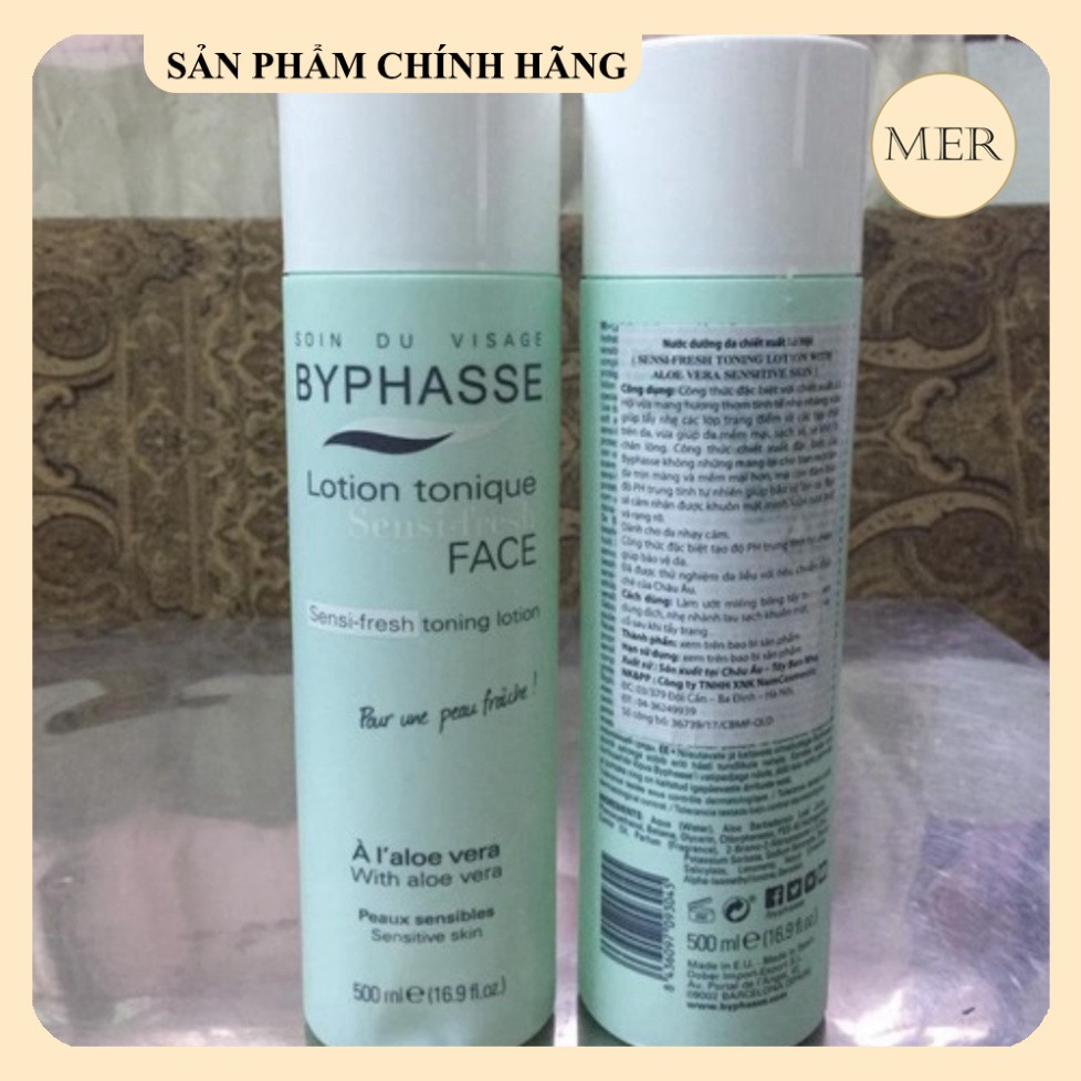 Nước Hoa Hồng Soin Du Visage Byphasse 500ml - Chai màu xanh