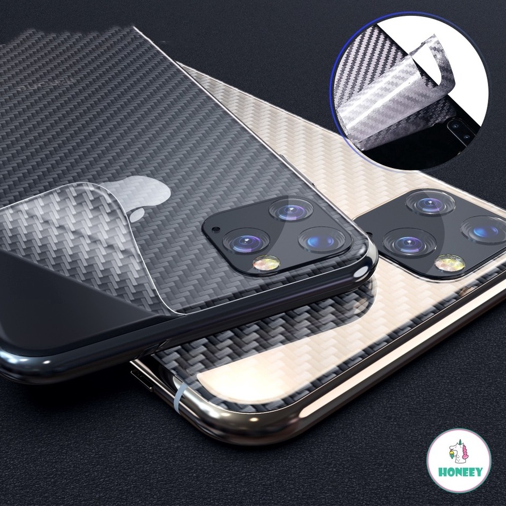 Miếng dán nhám họa tiết vân sợi carbon bảo vệ mặt toàn vẹn sau điện thoại iPhone 12 11 Pro Max X XS Max XR 8 7 6 6s Plus