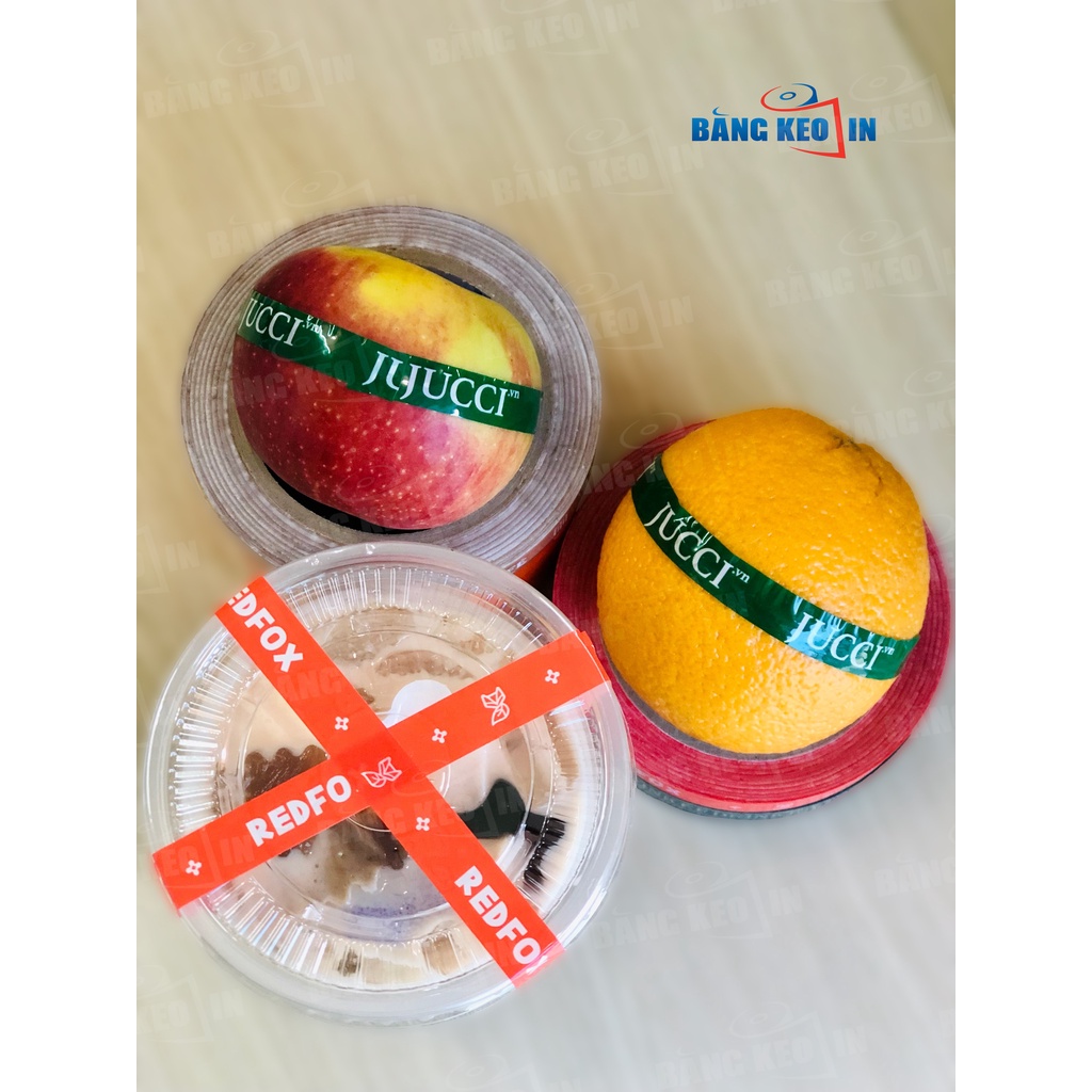 Băng keo in dán nắp ly, nắp hộp 12mm, 15mm